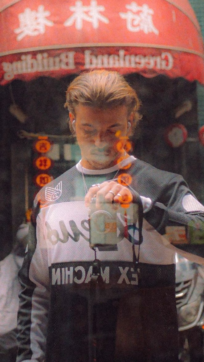 amryraw, self-portrait in a window reflection